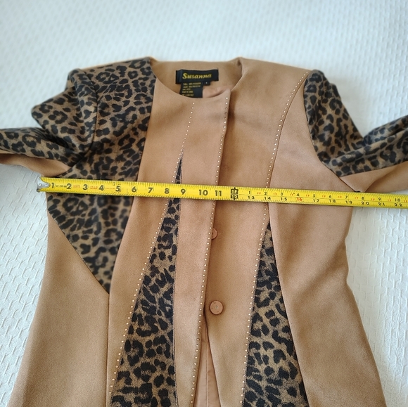 Susanna  Tan and Black Blazer Set with Leopard Print Size 8 - Picture 4 of 9